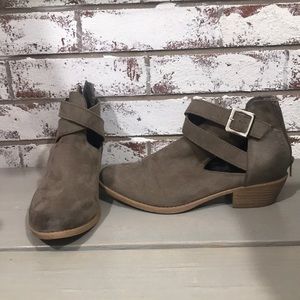 Faux Suede Bootie with Buckle